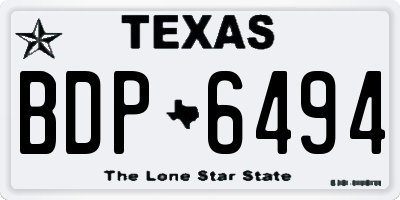 TX license plate BDP6494