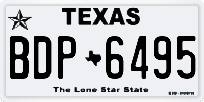 TX license plate BDP6495