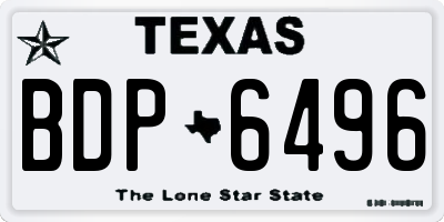TX license plate BDP6496