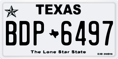TX license plate BDP6497