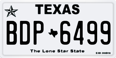 TX license plate BDP6499