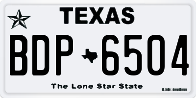 TX license plate BDP6504