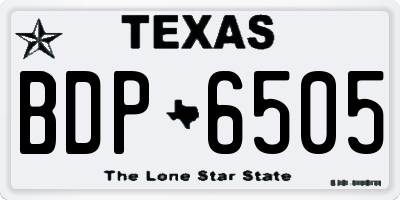 TX license plate BDP6505