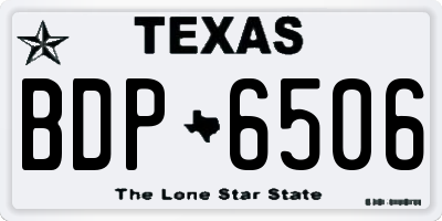 TX license plate BDP6506