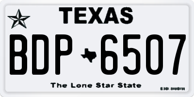 TX license plate BDP6507