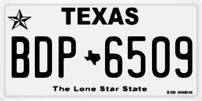 TX license plate BDP6509