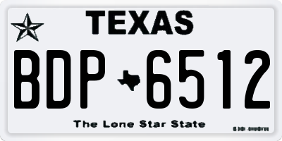 TX license plate BDP6512