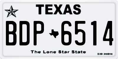 TX license plate BDP6514