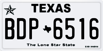 TX license plate BDP6516