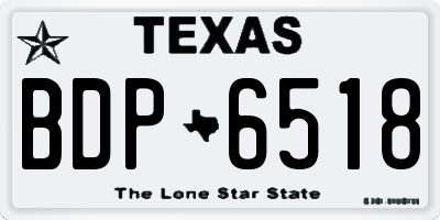 TX license plate BDP6518