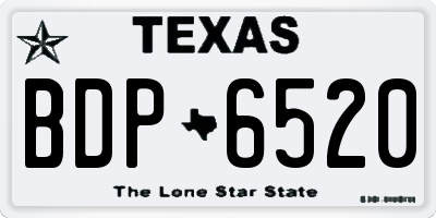 TX license plate BDP6520