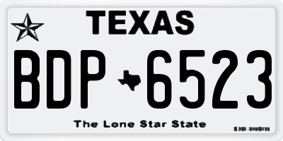 TX license plate BDP6523