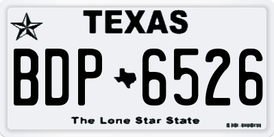 TX license plate BDP6526