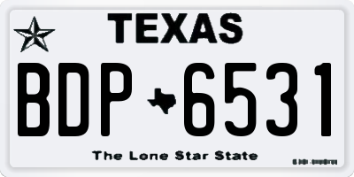TX license plate BDP6531