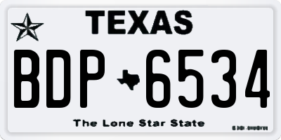TX license plate BDP6534