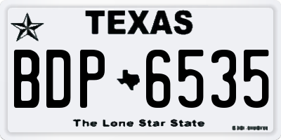 TX license plate BDP6535