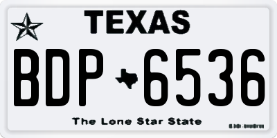 TX license plate BDP6536