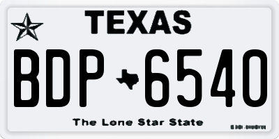 TX license plate BDP6540