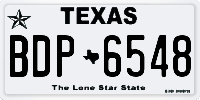 TX license plate BDP6548