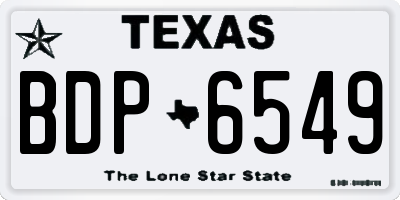 TX license plate BDP6549