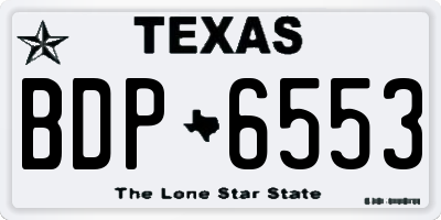 TX license plate BDP6553