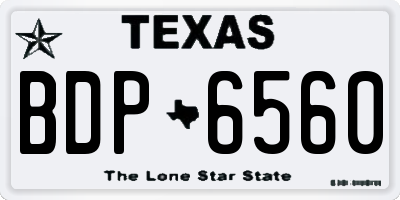 TX license plate BDP6560