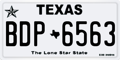 TX license plate BDP6563