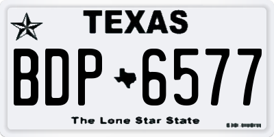 TX license plate BDP6577