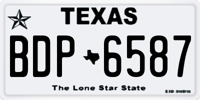 TX license plate BDP6587