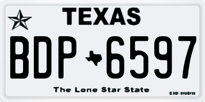 TX license plate BDP6597