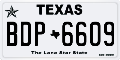 TX license plate BDP6609