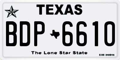 TX license plate BDP6610