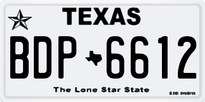 TX license plate BDP6612