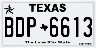 TX license plate BDP6613