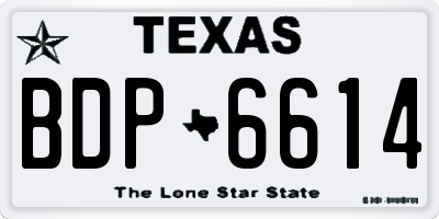 TX license plate BDP6614