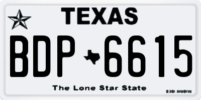 TX license plate BDP6615