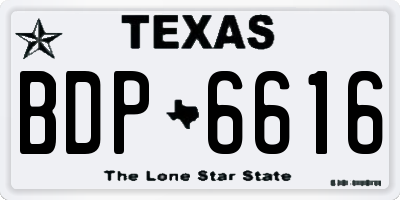 TX license plate BDP6616