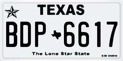 TX license plate BDP6617