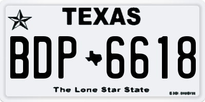 TX license plate BDP6618