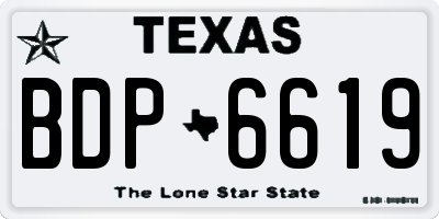 TX license plate BDP6619