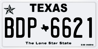TX license plate BDP6621
