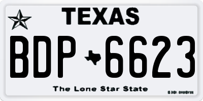 TX license plate BDP6623