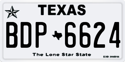 TX license plate BDP6624
