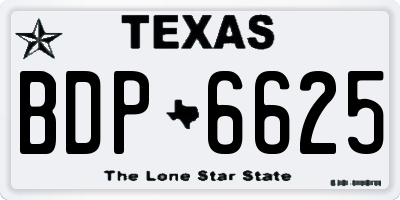 TX license plate BDP6625