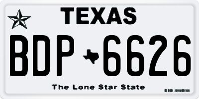 TX license plate BDP6626