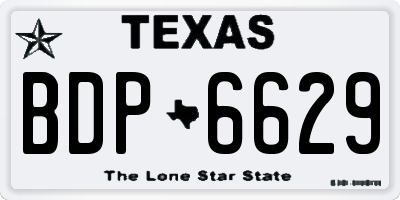 TX license plate BDP6629
