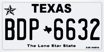 TX license plate BDP6632