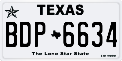 TX license plate BDP6634
