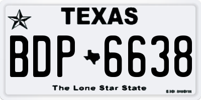 TX license plate BDP6638