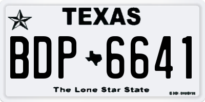 TX license plate BDP6641